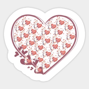 Cat Love Heart Cute Valentines Day Sticker